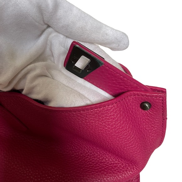 ***SOLD*** AKRIS | Authentic 100% leather Pink Medium Foldable Tote Star Bag - Picture 5 of 15